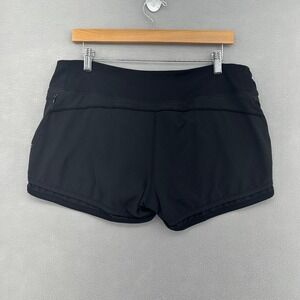 Hylete Womens Black NASM Training Shorts Size Large Lined Zipper Pocket Gym